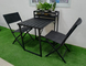 Plastic Steel Garden Folding Table And Chairs 5mm Tempered Glass With Flower Stand